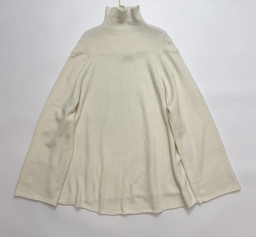 RUOHAN Ivory High-Neck Relaxed Long-Sleeve Top in Ivory, product view 14