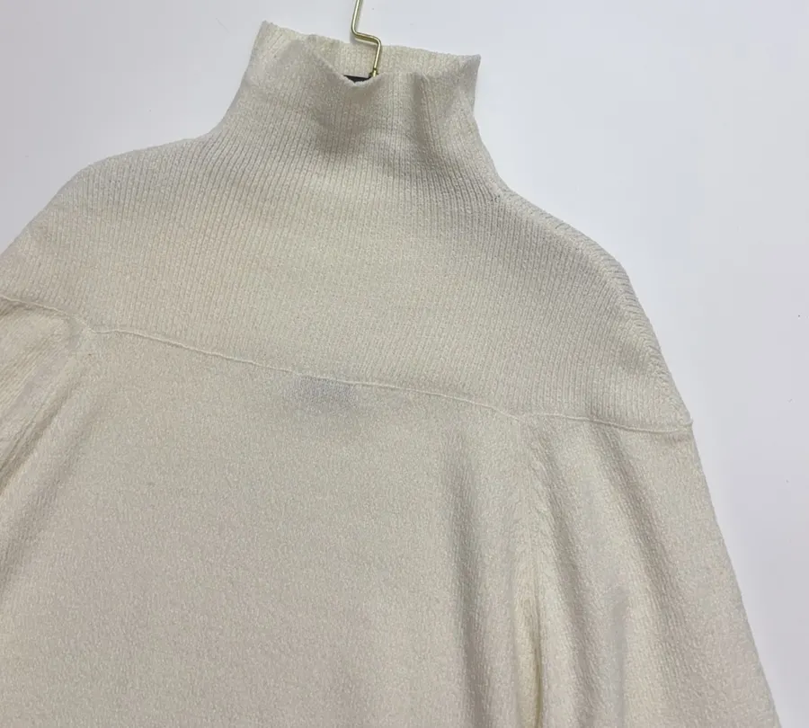 RUOHAN Ivory High-Neck Relaxed Long-Sleeve Top in Ivory, product view 15