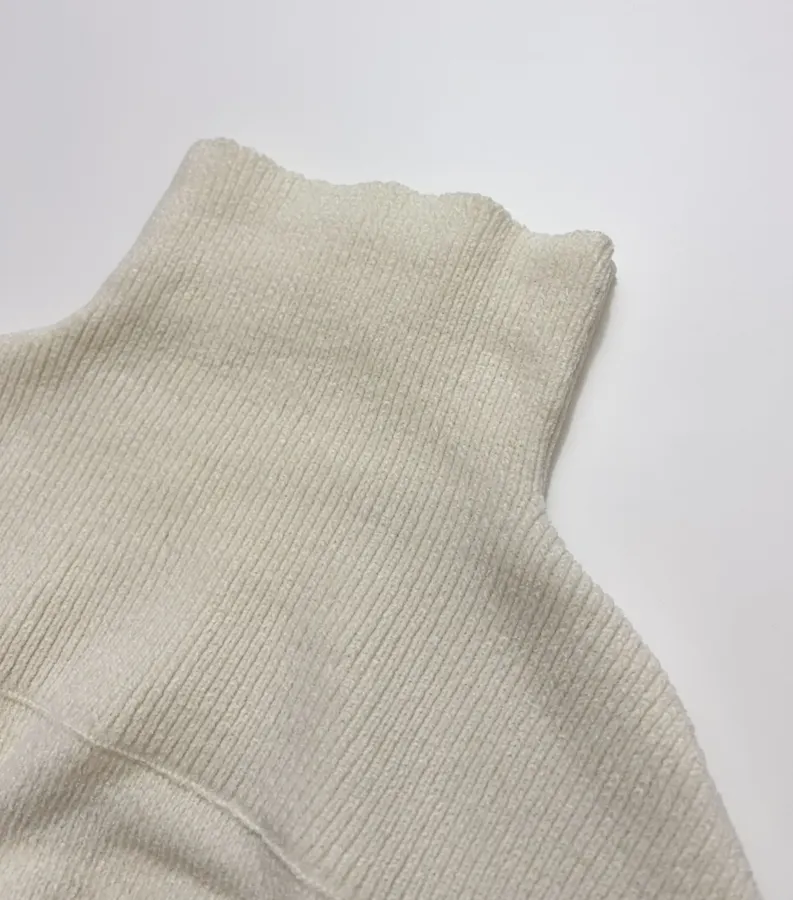 RUOHAN Ivory High-Neck Relaxed Long-Sleeve Top in Ivory, product view 16