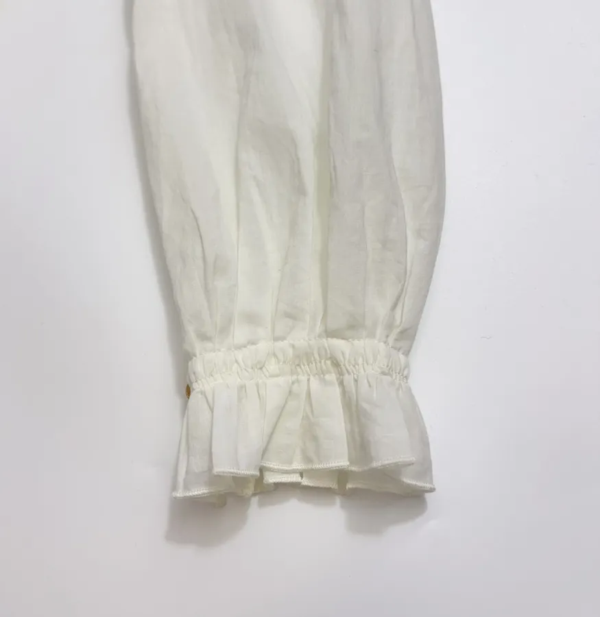 复古 压褶手工钉珠彩色立体花朵 宽松拼色衬衫连衣裙，As Shown，商品图 7