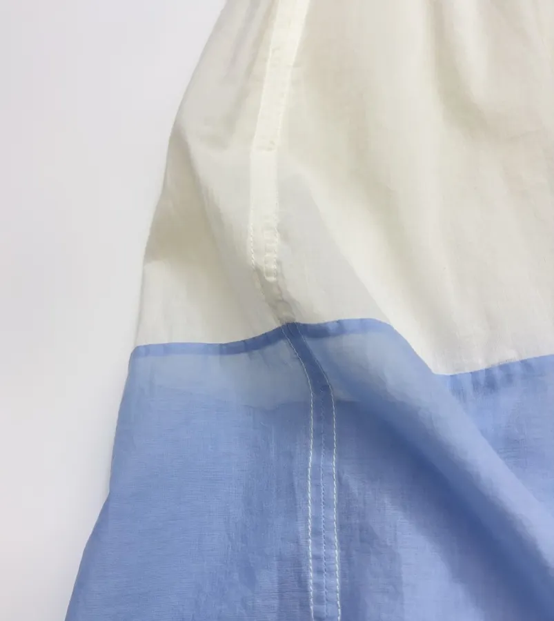 复古 压褶手工钉珠彩色立体花朵 宽松拼色衬衫连衣裙，As Shown，商品图 20