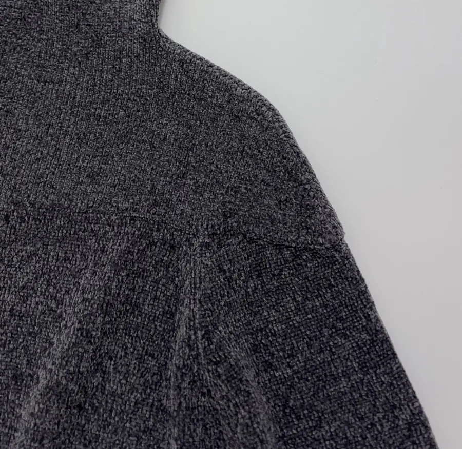 RUOHAN Charcoal High-Neck Relaxed Long-Sleeve Top in Charcoal, product view 03