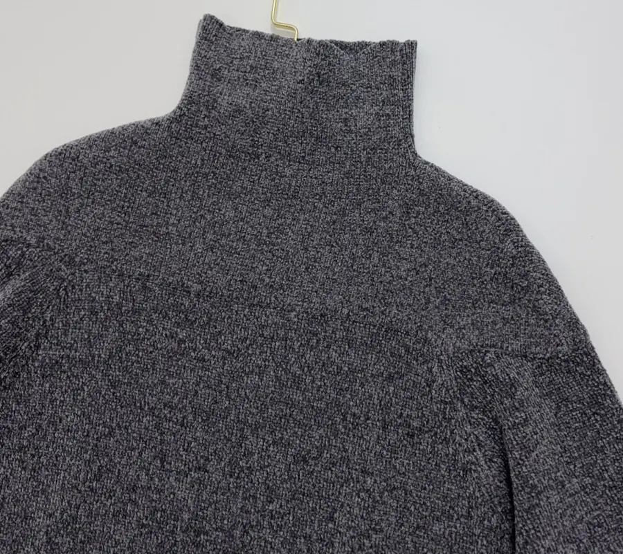 RUOHAN Charcoal High-Neck Relaxed Long-Sleeve Top in Charcoal, product view 13