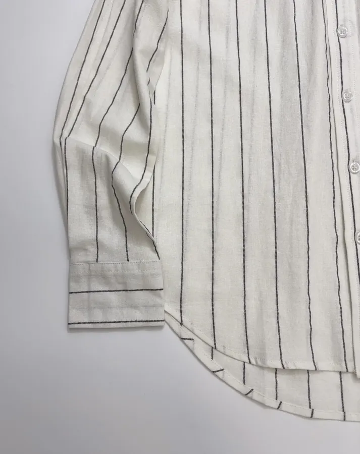 Polo Ralph Lauren Grey Pinstripe Relaxed Shirt in Grey, product view 07