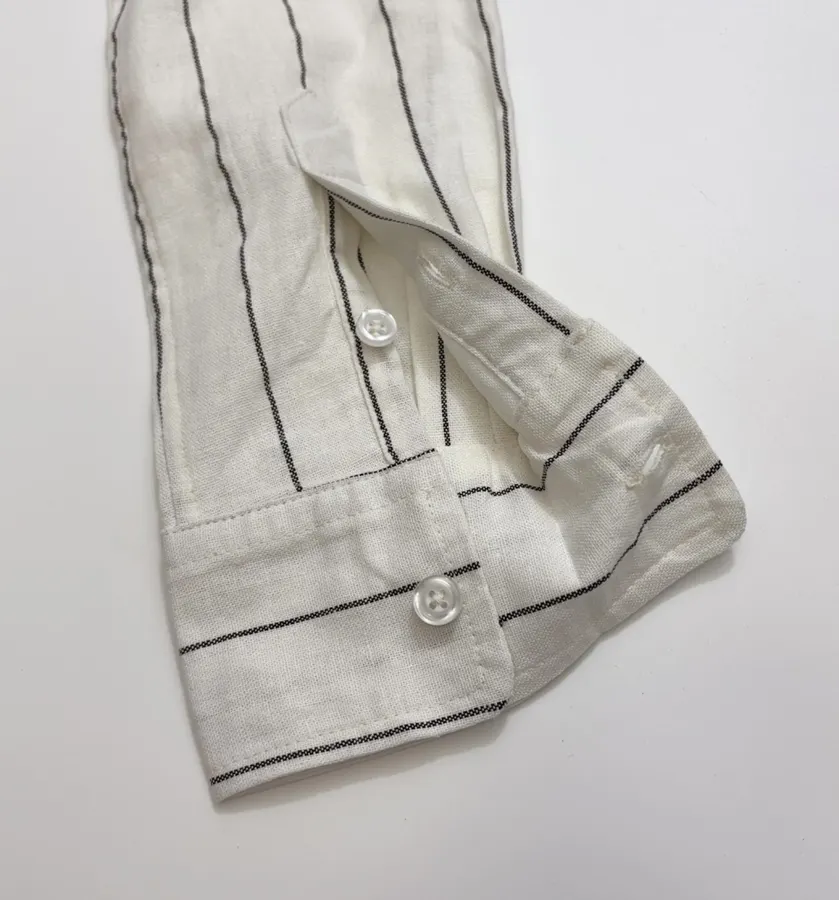 Polo Ralph Lauren Grey Pinstripe Relaxed Shirt in Grey, product view 13