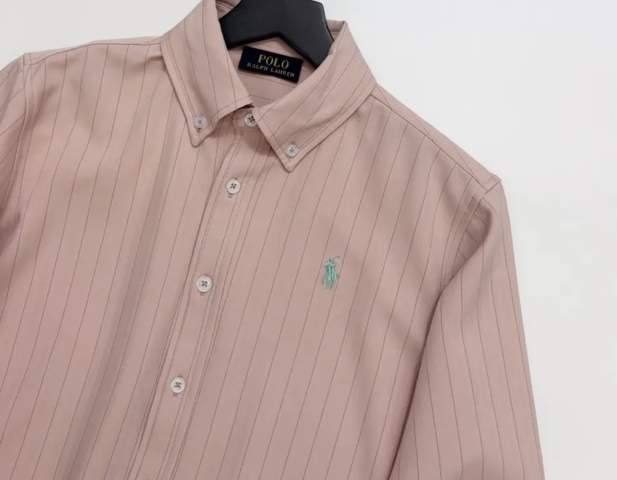 Polo Ralph Lauren 烟粉色细条纹宽松衬衫，Dusty 粉色，商品图 2
