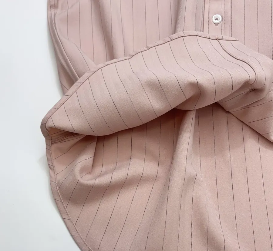 Polo Ralph Lauren 烟粉色细条纹宽松衬衫，Dusty 粉色，商品图 8