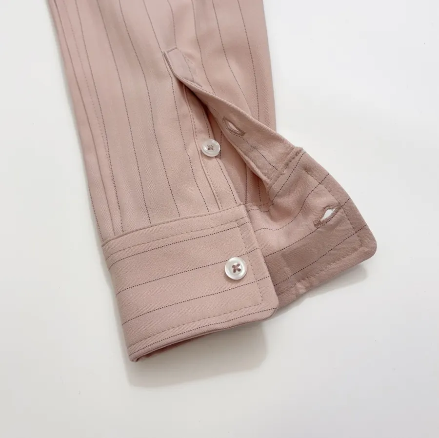 Polo Ralph Lauren 烟粉色细条纹宽松衬衫，Dusty 粉色，商品图 13