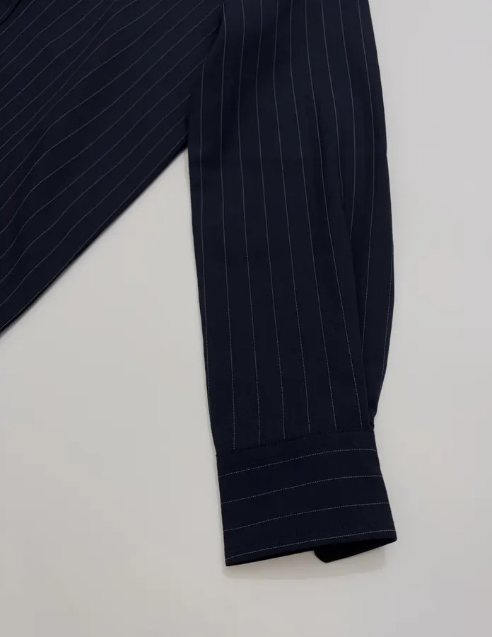 Polo Ralph Lauren Navy Pinstripe Relaxed Shirt in Navy, product view 05