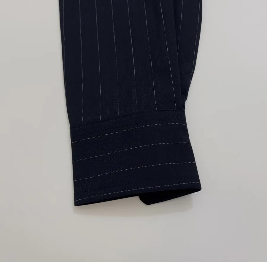 Polo Ralph Lauren Navy Pinstripe Relaxed Shirt in Navy, product view 06