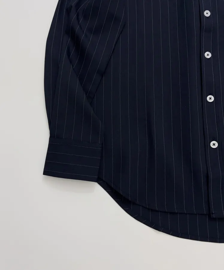 Polo Ralph Lauren Navy Pinstripe Relaxed Shirt in Navy, product view 07