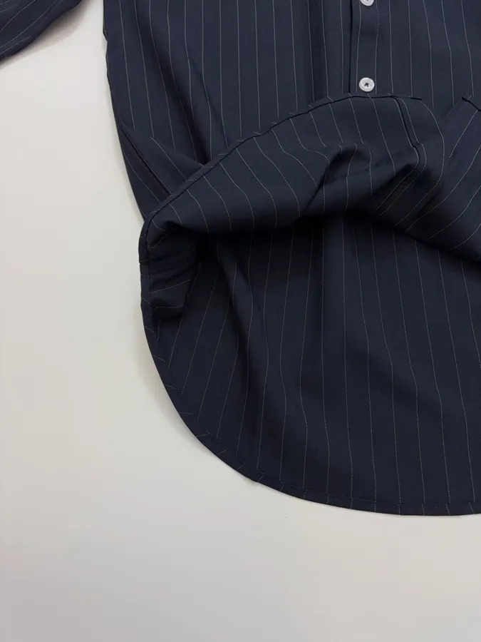 Polo Ralph Lauren Navy Pinstripe Relaxed Shirt in Navy, product view 09