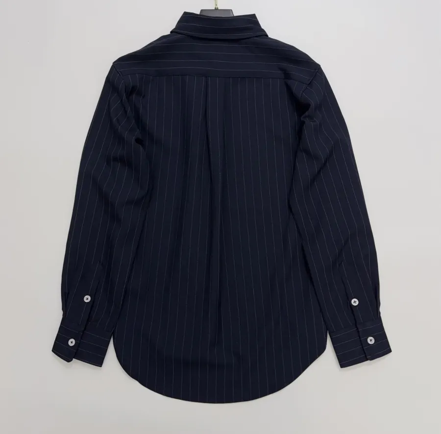 Polo Ralph Lauren Navy Pinstripe Relaxed Shirt in Navy, product view 11