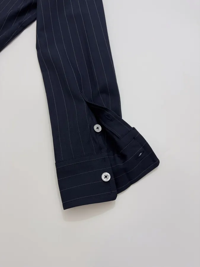 Polo Ralph Lauren Navy Pinstripe Relaxed Shirt in Navy, product view 14