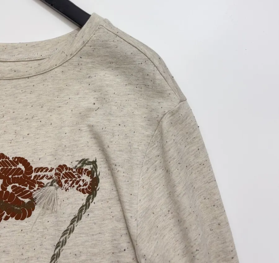 Tencel wool-cotton blend retro polka-dot textured knotted-print long-sleeve T-shirt in As Shown, product view 03