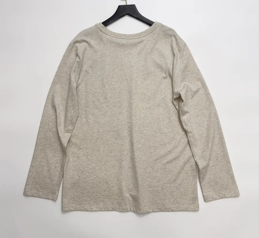 Tencel wool-cotton blend retro polka-dot textured knotted-print long-sleeve T-shirt in As Shown, product view 14