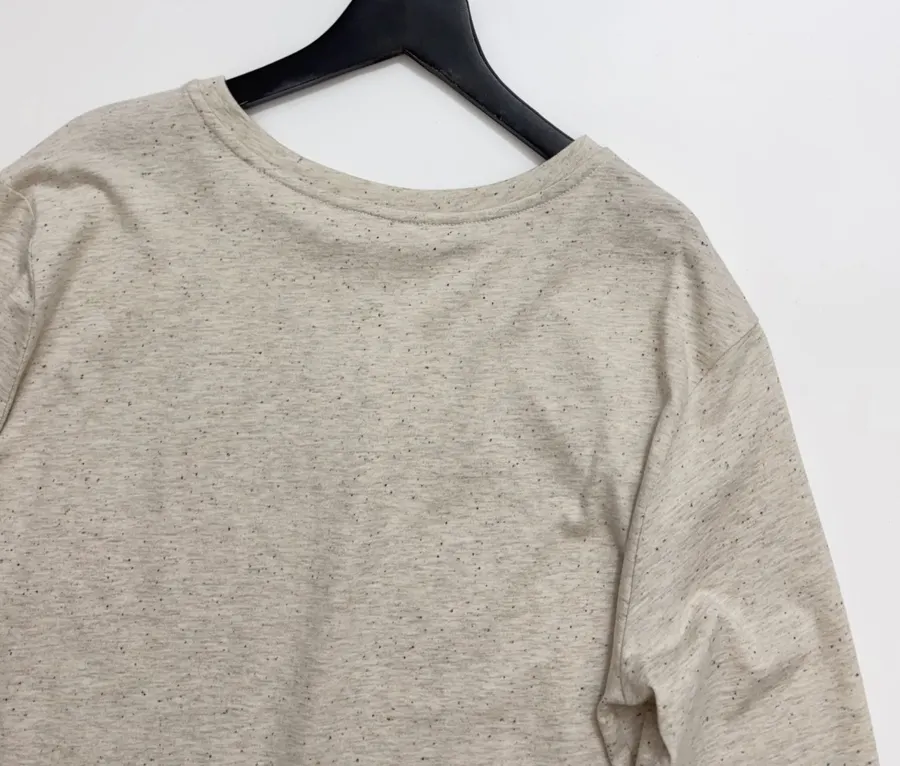 Tencel wool-cotton blend retro polka-dot textured knotted-print long-sleeve T-shirt in As Shown, product view 15
