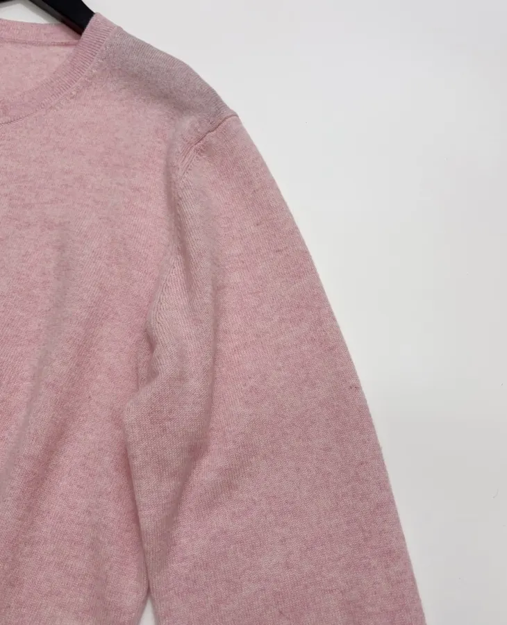 Loro Piana Pink Crew-Neck Button Cardigan in Pink, product view 04