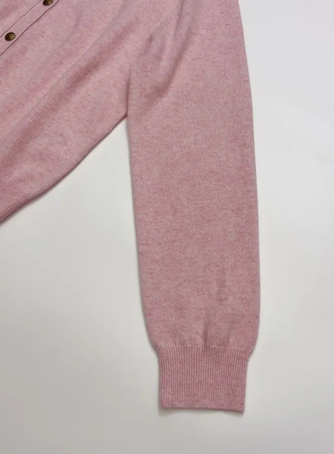 Loro Piana Pink Crew-Neck Button Cardigan in Pink, product view 05