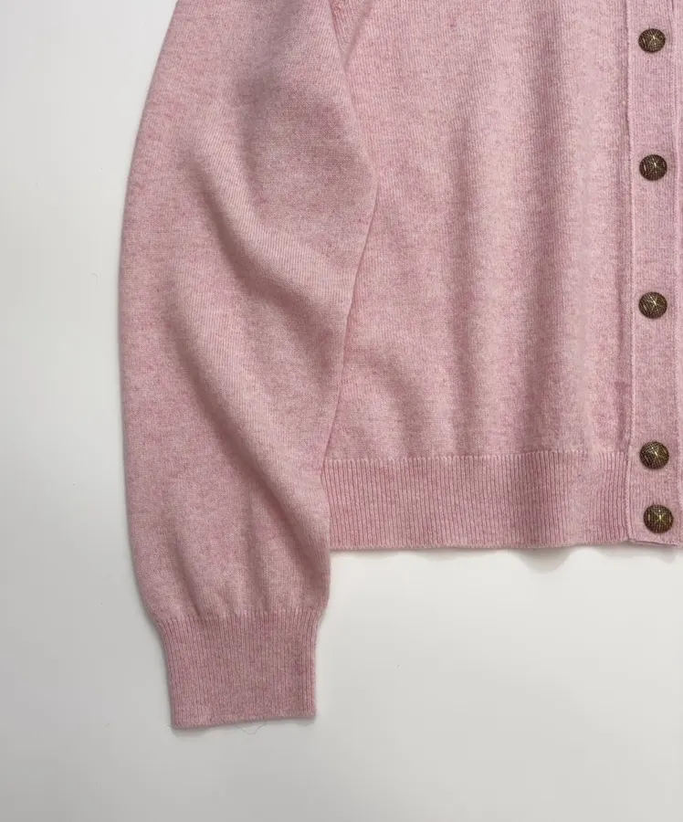 Loro Piana Pink Crew-Neck Button Cardigan in Pink, product view 07