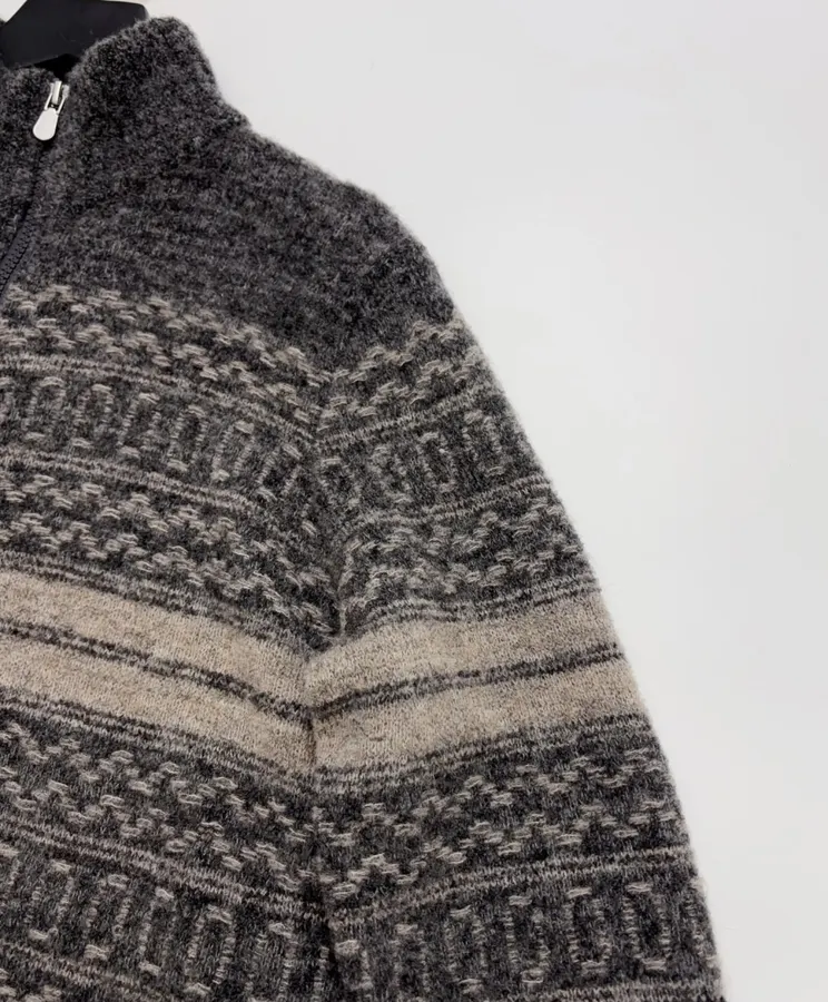 Brunello Cucinelli Jacquard turtleneck zip-up cardigan in As Shown, product view 04