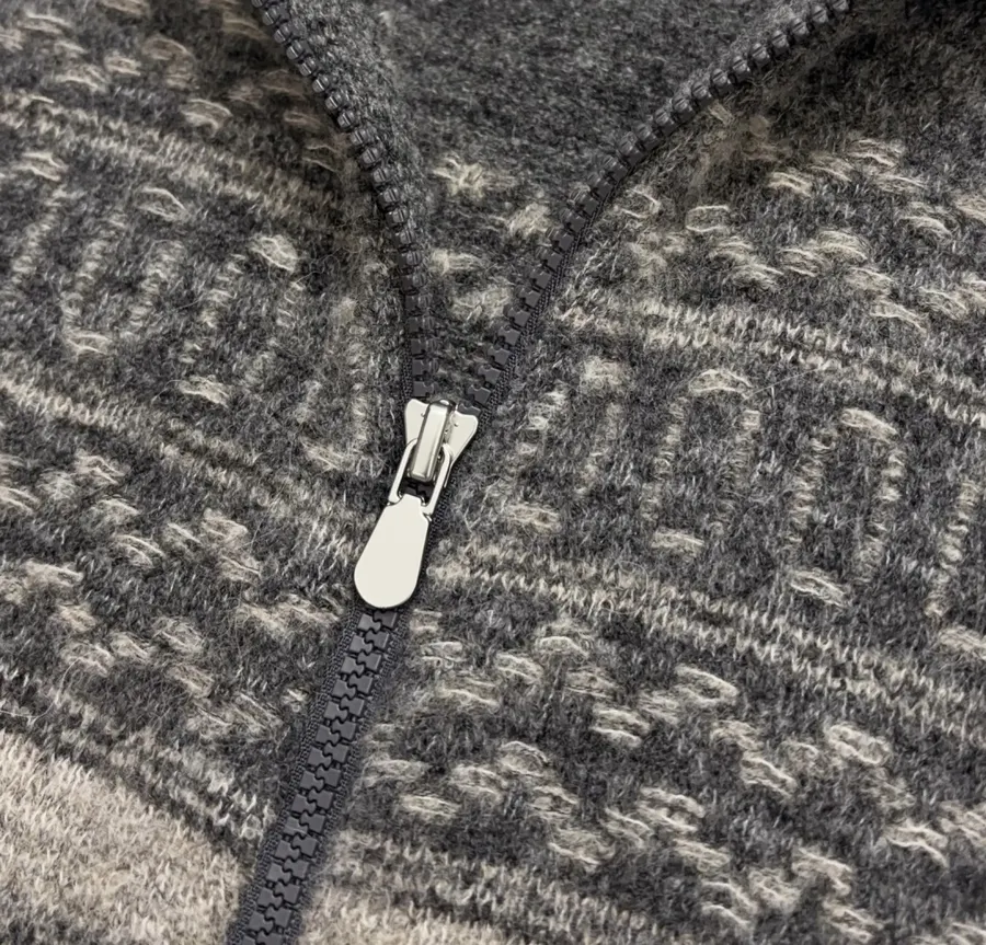 Brunello Cucinelli Jacquard turtleneck zip-up cardigan in As Shown, product view 05