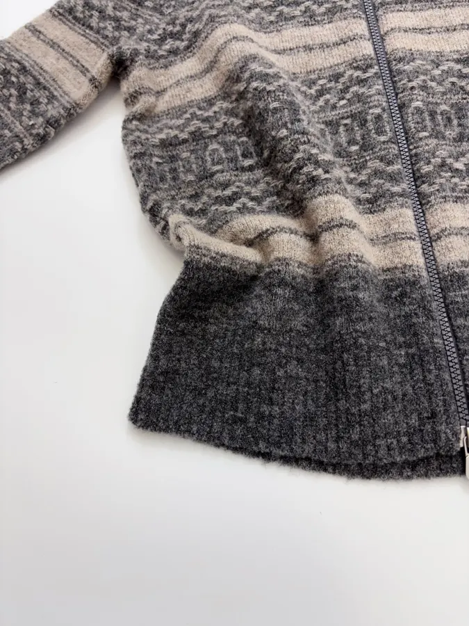 Brunello Cucinelli Jacquard turtleneck zip-up cardigan in As Shown, product view 09