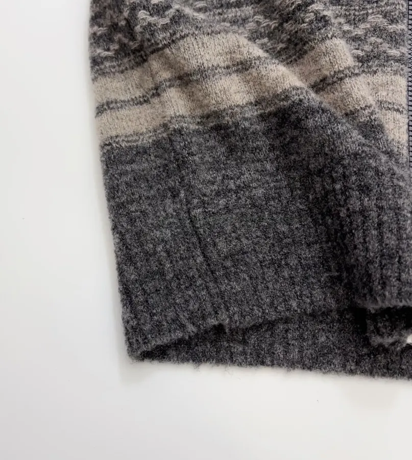 Brunello Cucinelli Jacquard turtleneck zip-up cardigan in As Shown, product view 10