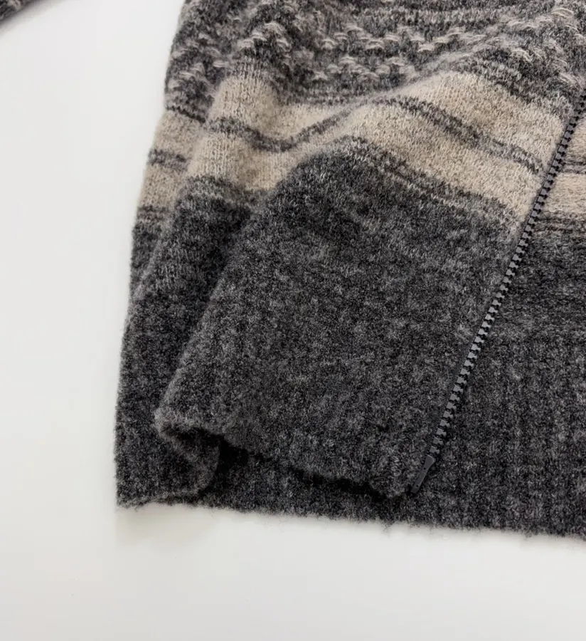 Brunello Cucinelli Jacquard turtleneck zip-up cardigan in As Shown, product view 14