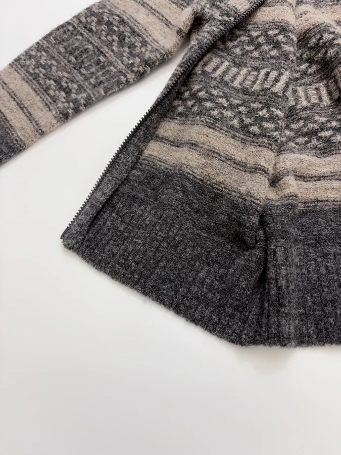 Brunello Cucinelli Jacquard turtleneck zip-up cardigan in As Shown, product view 15