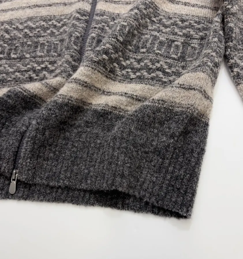 Brunello Cucinelli Jacquard turtleneck zip-up cardigan in As Shown, product view 16