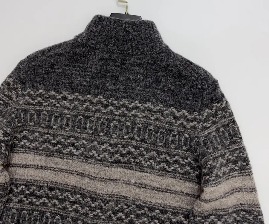 Brunello Cucinelli Jacquard turtleneck zip-up cardigan in As Shown, product view 18