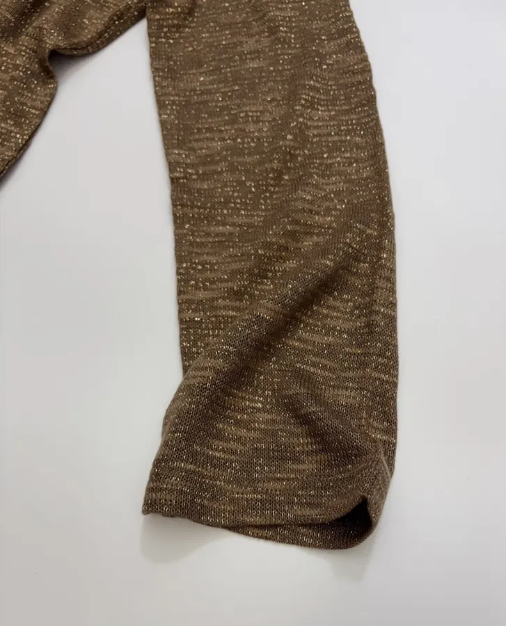 Round-neck long-sleeve relaxed knit top with dropped shoulders in As Shown, product view 05