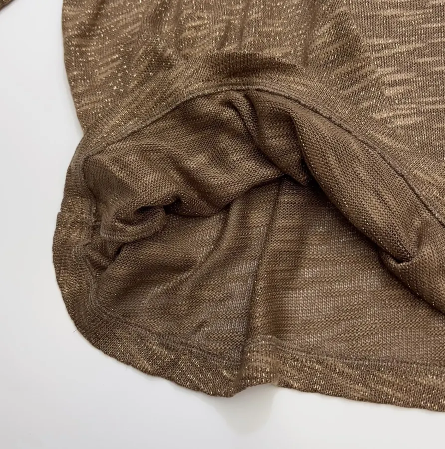 Round-neck long-sleeve relaxed knit top with dropped shoulders in As Shown, product view 10