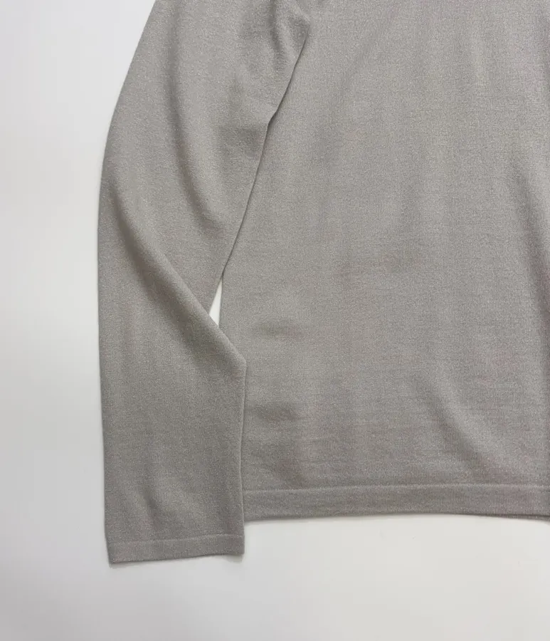 Brunello Cucinelli Taupe Boat-Neck Long-Sleeve Knit Top in Taupe, product view 08