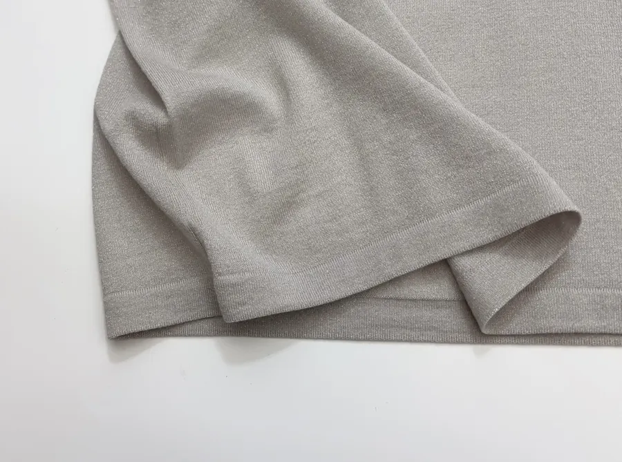 Brunello Cucinelli Taupe Boat-Neck Long-Sleeve Knit Top in Taupe, product view 09
