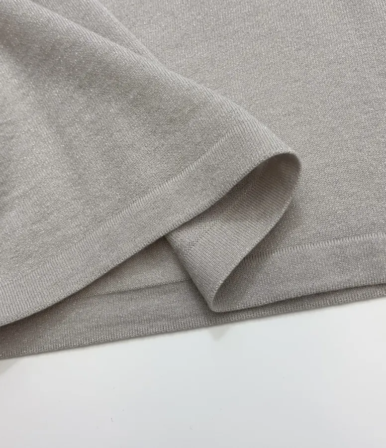 Brunello Cucinelli Taupe Boat-Neck Long-Sleeve Knit Top in Taupe, product view 10
