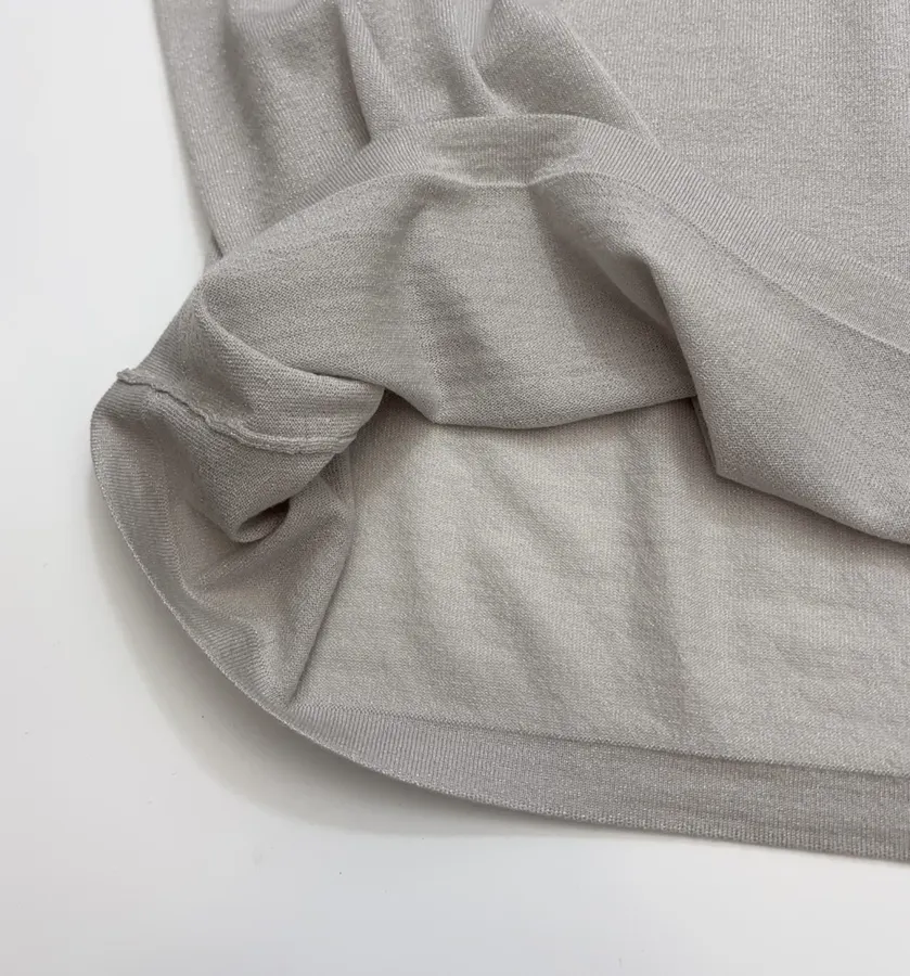Brunello Cucinelli Taupe Boat-Neck Long-Sleeve Knit Top in Taupe, product view 11