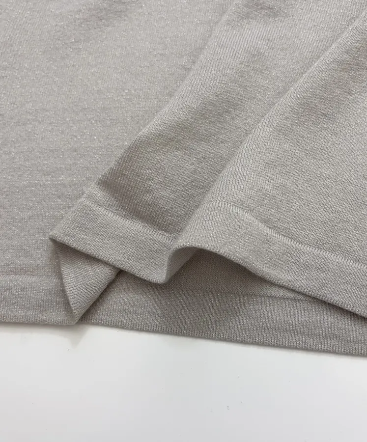 Brunello Cucinelli Taupe Boat-Neck Long-Sleeve Knit Top in Taupe, product view 12