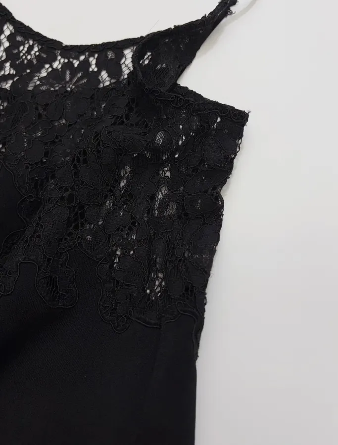 CHANEL Black Lace-Trim Camisole Top in Black, product view 04