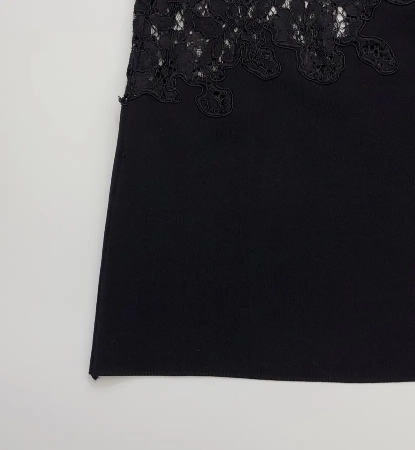 CHANEL Black Lace-Trim Camisole Top in Black, product view 05