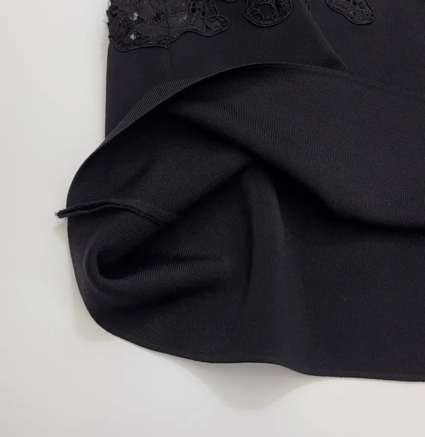 CHANEL Black Lace-Trim Camisole Top in Black, product view 08
