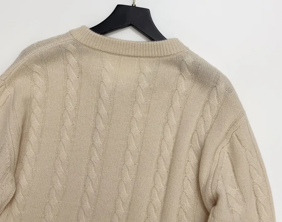 Loro Piana Retro Houndstooth Solid Cardigan, Relaxed Short Zip-Up Knit in As Shown, product view 15