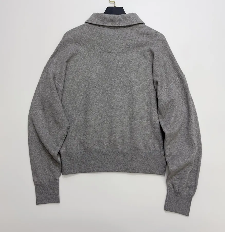 Polo Ralph Lauren Heather Grey Collared Half-Zip Sweatshirt in Heather Grey, product view 11