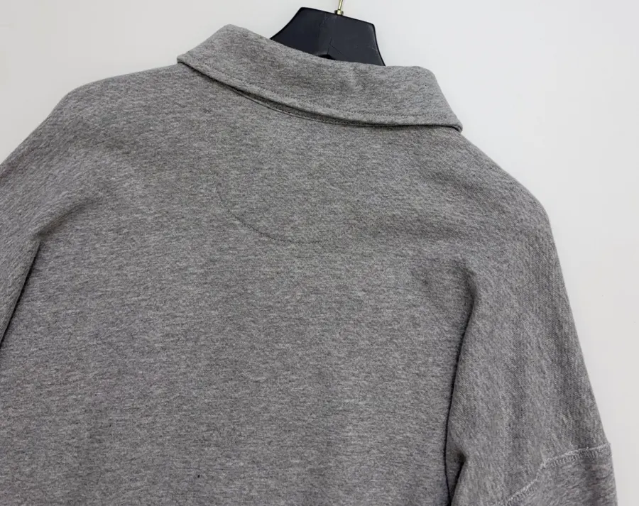 Polo Ralph Lauren Heather Grey Collared Half-Zip Sweatshirt in Heather Grey, product view 12