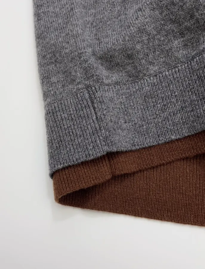 Marni Two-tone ribbed crewneck cardigan with contrast label in As Shown, product view 08