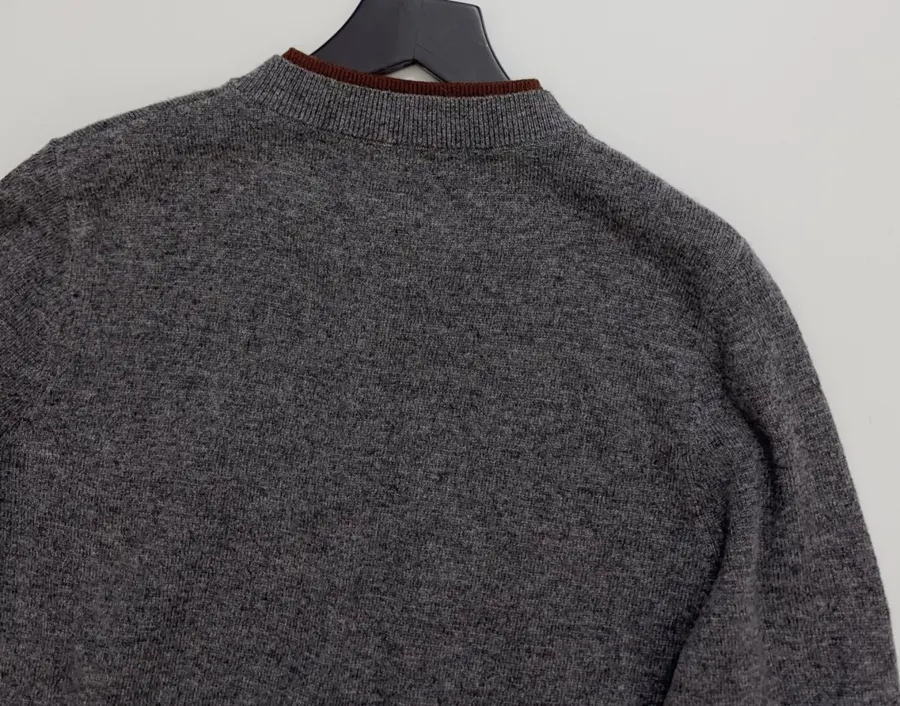 Marni Two-tone ribbed crewneck cardigan with contrast label in As Shown, product view 14