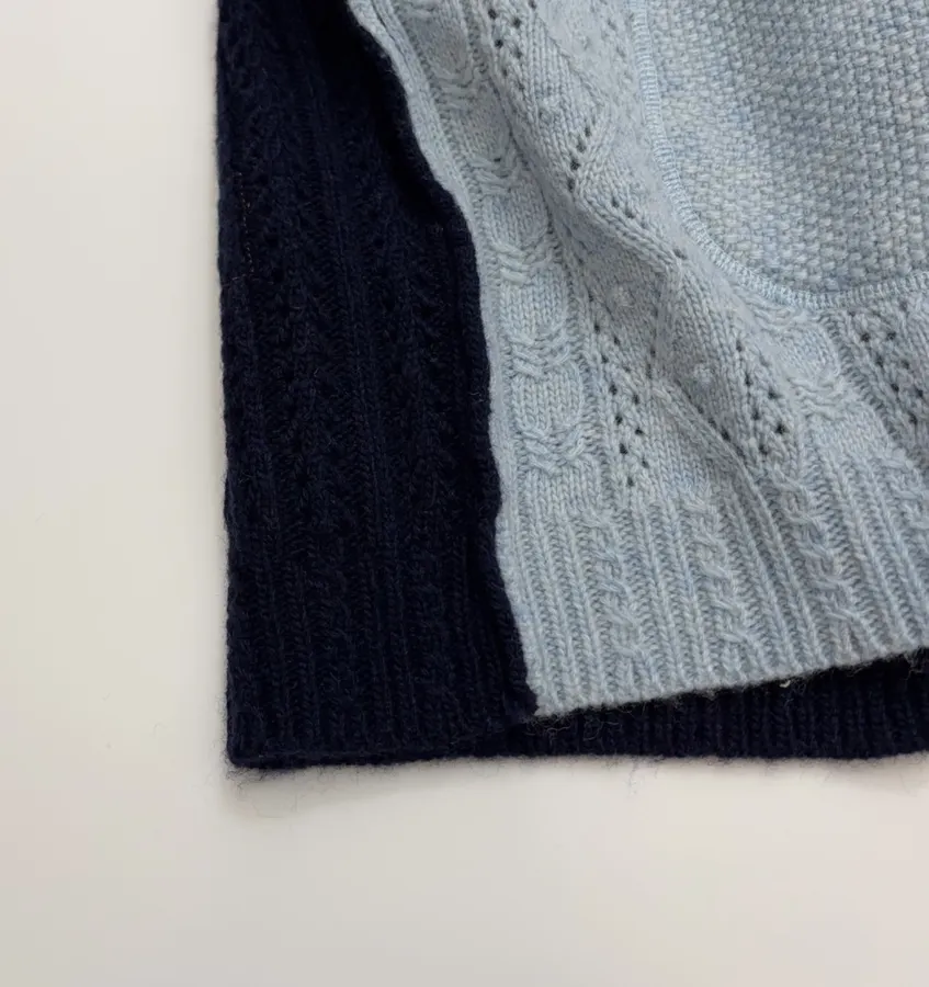 Japanese-style Shetland wool patchwork cardigan in As Shown, product view 08