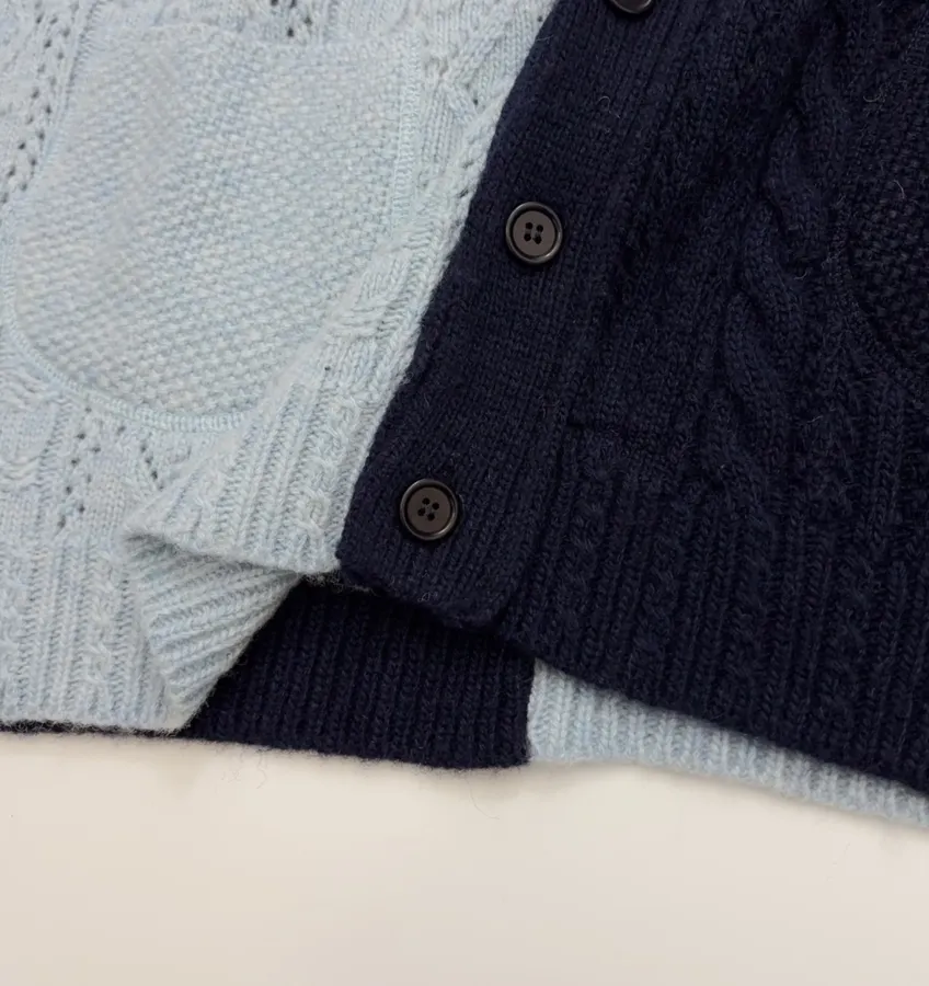 Japanese-style Shetland wool patchwork cardigan in As Shown, product view 10