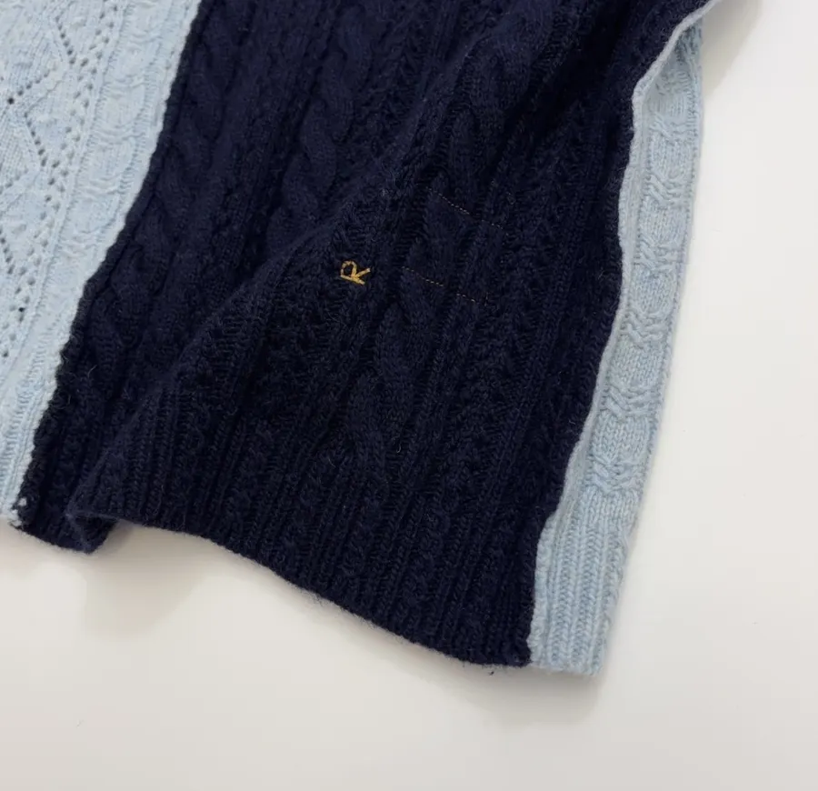 Japanese-style Shetland wool patchwork cardigan in As Shown, product view 15
